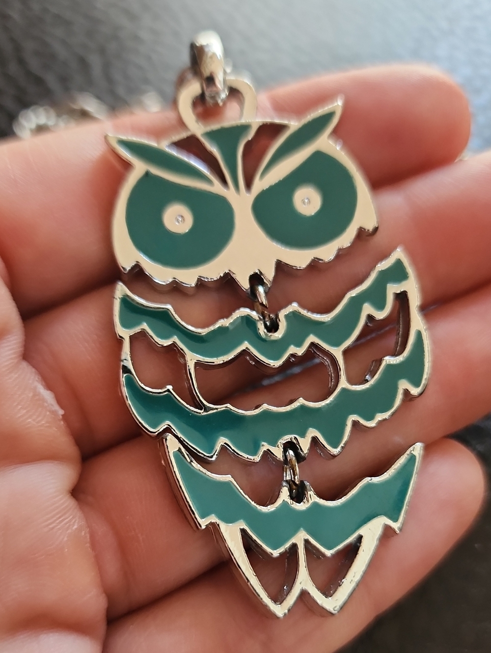 Green Owl Pendant Necklace - Women’s Jewelry
